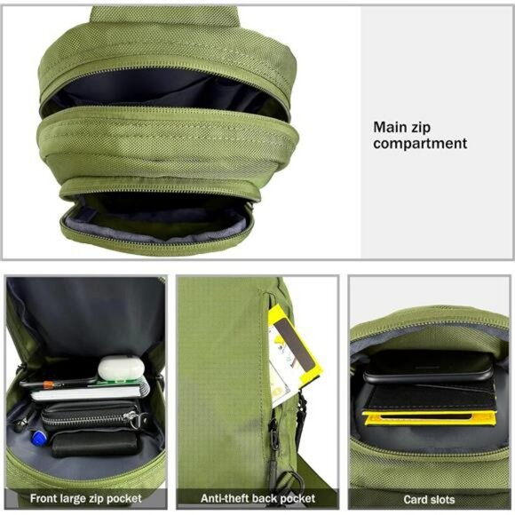 Waterproof mini sling bag crossbody chest bag small travel phone bag for men wom - Picture 4 of 8